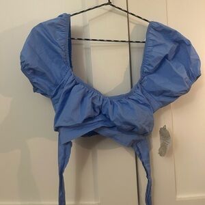 altard state puff sleeve tie top